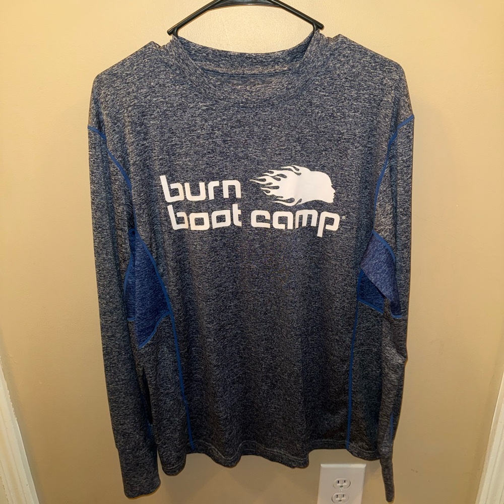 Burn Boot Camp Long Sleeve Performance Tee - Navy Heather